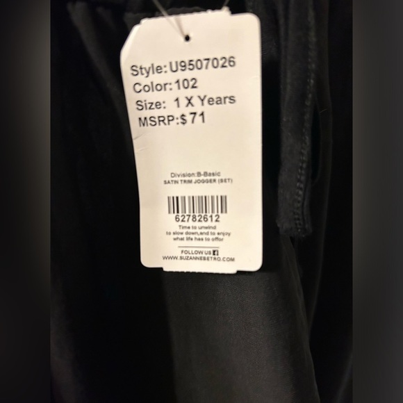 Simple by Suzanne Betro satin trimmed jogger - Picture 9 of 9